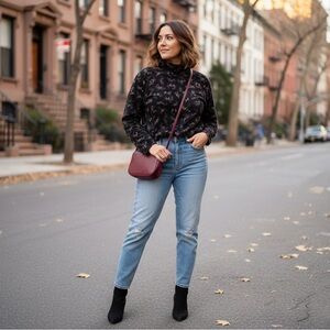 Women’s Black Mock Neck Top